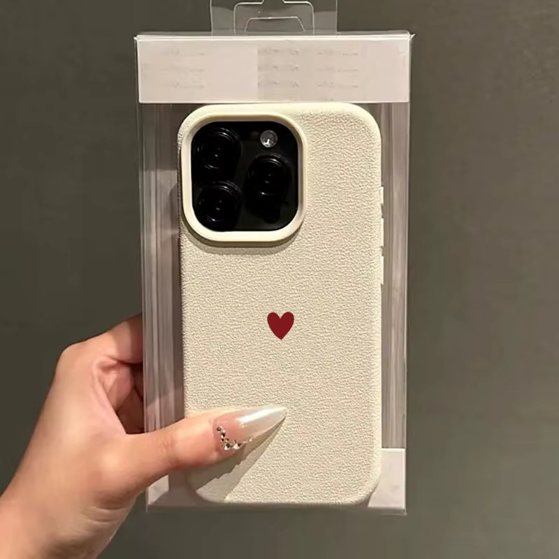 Rote TPU-Telefonhülle mit Liebesherz für Apple iPhone 11 bis iPhone 17 Pro Max - Bild 1