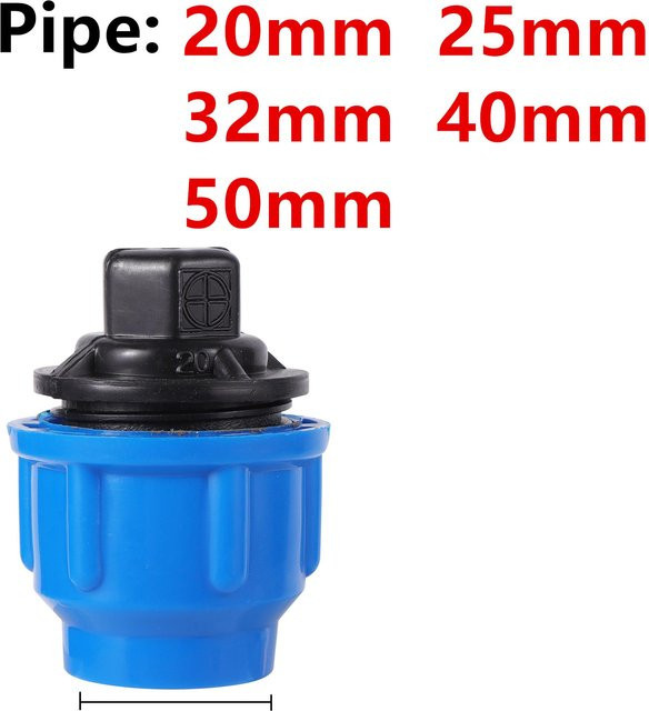 SafeWear PE Wasserrohrverbinder Schnellventilverbinder aus Kunststoff in Blau und Schwarz, Durchmesser: 20 mm - Bild 1