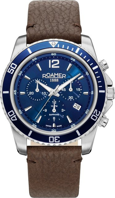 Roamer Chronograph, Quarz, Edelstahl, Blau, 43 mm, Herren - Bild 1