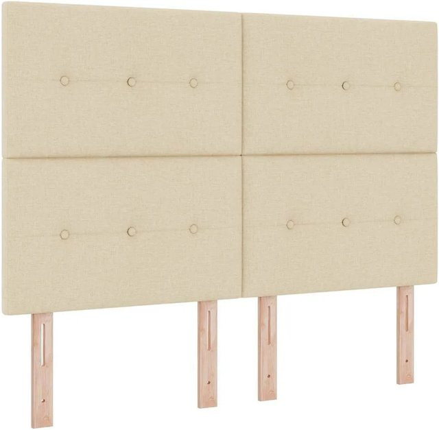 vidaXL LED Boxspringbett mit Matratze in Beige, B/T: 140 x 190 cm - Bild 1