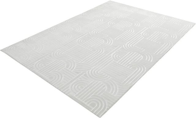 Kayoom Teppich Calma in Weiß mit Linienmuster für Wohnzimmer und Schlafzimmer B/B: 80 x 150 cm - Bild 1