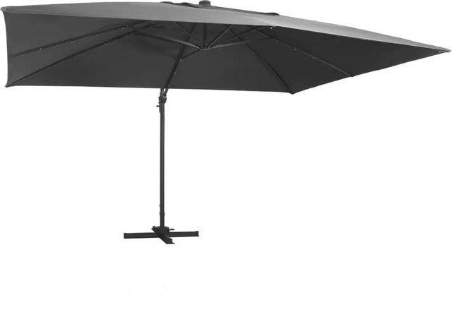 vidaXL Ampelschirm mit LED-Beleuchtung aus Aluminium und Polyester in Anthrazit, B: 400 cm, T: 300 cm, H: 268 cm - Bild 1