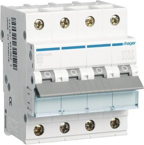 Hager MBN410 Leitungsschutzschalter 4-polig 10A 400V in Weiß - Bild 1