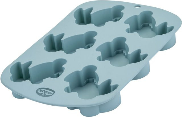 Dr. Oetker Backform Häschen Vintage Oster Manufaktur aus Silikon in Grün und Blau - Bild 1