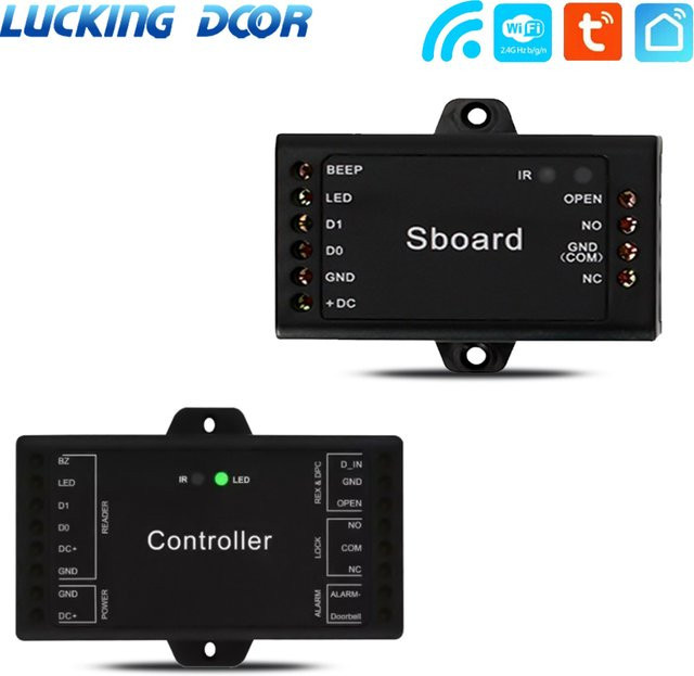 LUCKING DOOR Smart Hub Mini Zugangskontroll-Controller mit Tuya WLAN 4G 5G Fernbedienung, Wiegand 26-44 Bit, 1000 Benutzer, Schwarz - Bild 1