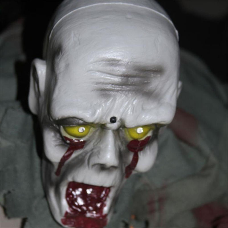 Gruseliger kriechender Geist von feiyanautoparts mit elektronischer Stimme und roten Augen für deine Halloween-Dekoration, Höhe: 110 cm, Breite: 30 cm - Bild 3