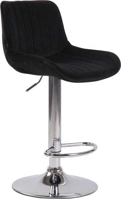 CLP Barhocker Lentini aus Samt in Schwarz, höhenverstellbar, 360 Grad drehbar mit Fußstütze und modernem Design - Bild 1