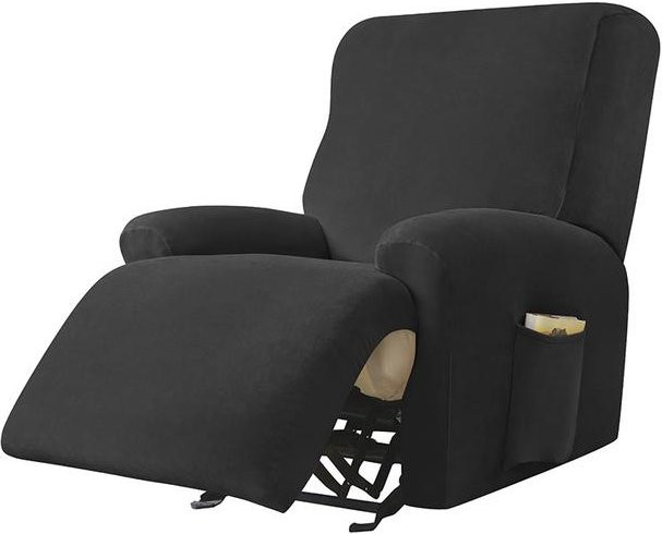 YZFZP Samt-Sofabezug in Schwarz, einfarbig und waschbar, rutschfester Schonbezug für dein Sofa - Bild 1