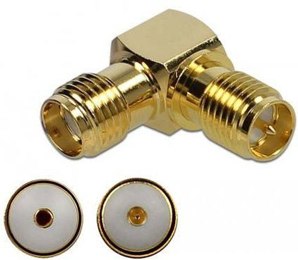 Delock 89953 SMA-Adapter mit SMA-Buchse und RPSMA-Buchse in Gold - Bild 1