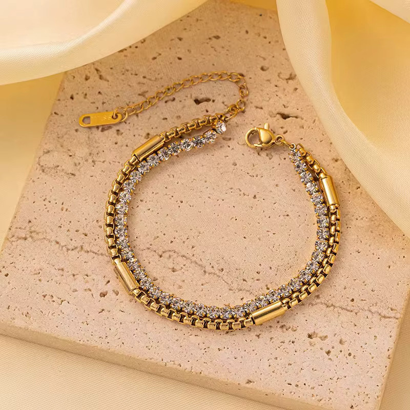 EILIECK Armband, Edelstahl, Gold, Zirkonia, Damen - Bild 3