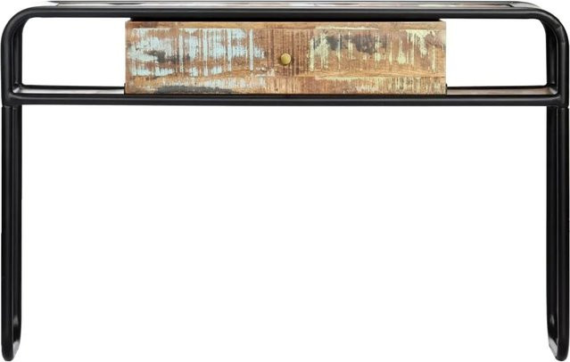vidaXL Konsolentisch aus Altholz Massiv in Braun, B/T/H: 118 x 30 x 75 cm - Bild 1