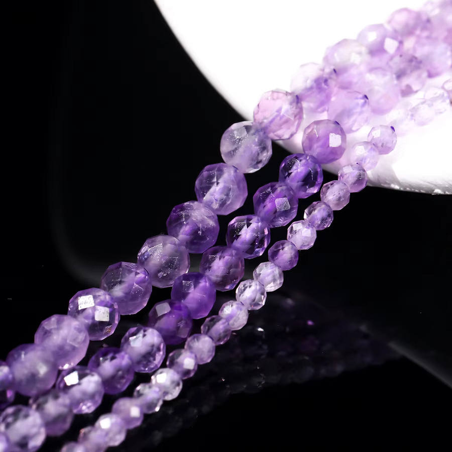 Amethyst Perlen, facettiert, 2-4 mm, Unisex - Bild 4
