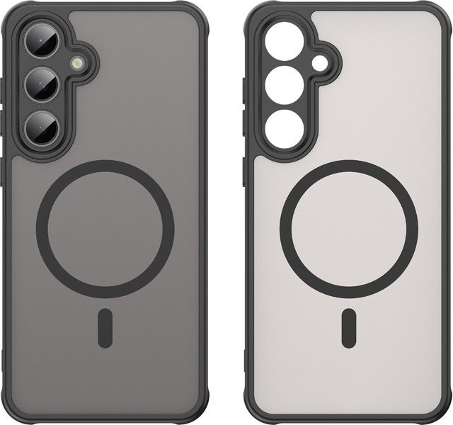 RYWILL Stoßfeste Handyhülle für Samsung Galaxy S24 Ultra, S24+, S24 FE 5G in Schwarz mit magnetischer kabelloser Ladefunktion - Bild 1