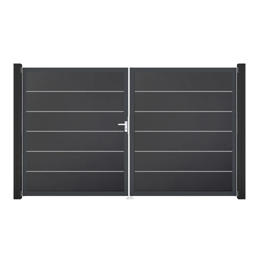GroJa Tor Basicline Premium 2-flügelig Anthrazit B/H: 306 x 180 cm DIN Links mit Sichtschutz - Bild 2
