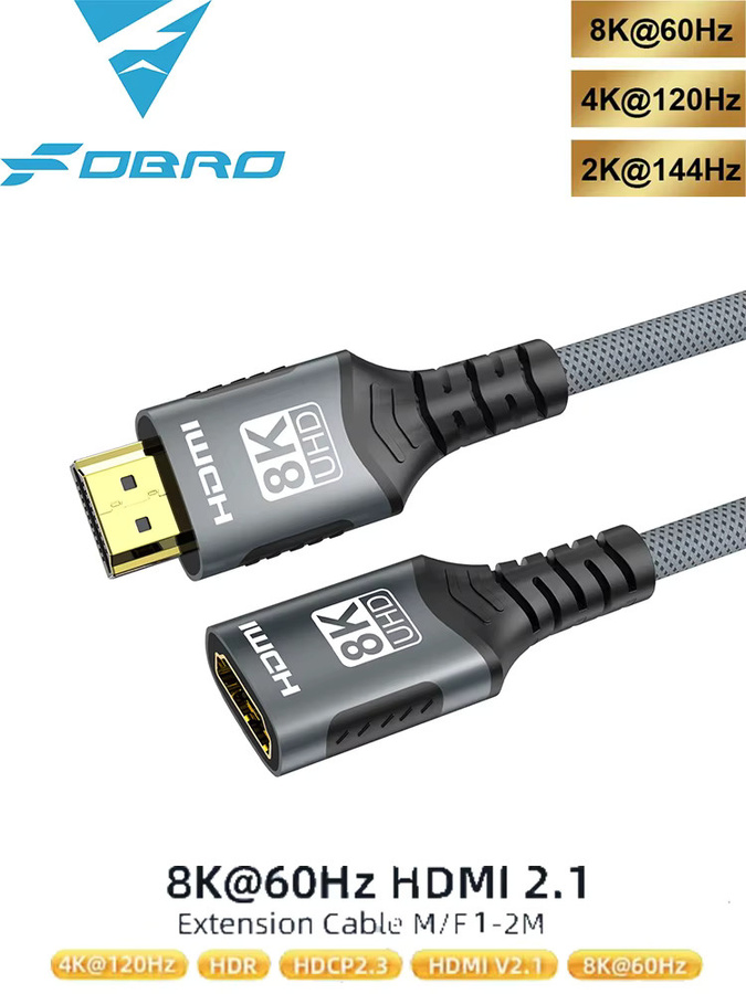 lmcnzz HDMI 2.1 Verlängerungskabel und Kabelsplitter für 8K@60Hz und 4K@120Hz mit eARC und HDR für HDTV, PS5, Xbox und PC - Bild 6