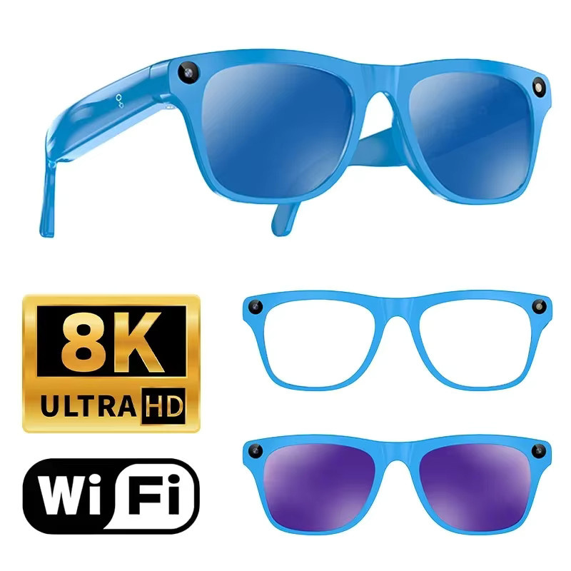 Lenovo Smarte KI-Brille mit 8K HD Kamera, Bluetooth für Sprachanrufe und Übersetzung, Schwarz oder Blau - Bild 7
