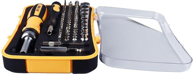 Koogeelife 65-teiliges Multi-Bits Schraubendreher-Set aus Carbon Steel in Weiß und Gelb für Elektronik, Möbel und Automobil - Bild 1