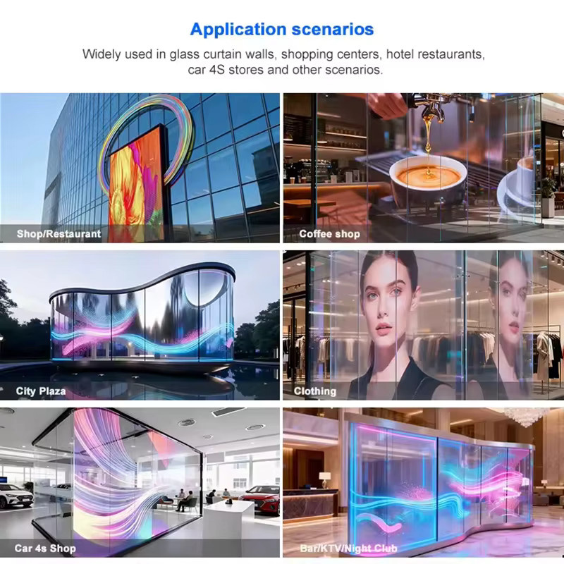 OEING Flexibles Transparentes LED-Display als Weicher Vorhang-LED-Bildschirm und Faltbares LED-Videofenster mit Hoher Lichtdurchlässigkeit in Transparent - Bild 5