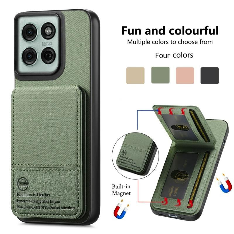 Lederhülle mit Kartensteckplatz und Portemonnaie-Funktion für Motorola Edge 60, 50 Fusion, 60S, Moto G06, G86 Power, G85, G84, G35, G75, G56 und Edge 60 Pro in Grün - Bild 5