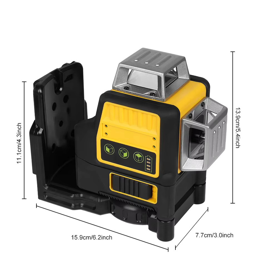 Podofo Grünes Laser-Nivelliergerät für Dewalt mit 12 Linien, 360 Grad vertikal und horizontal, selbstnivellierend, IP65 staubdicht und wasserdicht - Bild 3