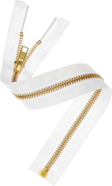 Rico Design Metall Reißverschluss 5mm in Gold und Weiß, Länge: 30 cm - Bild 1