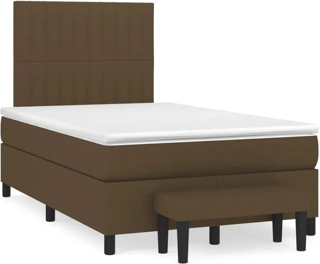 vidaXL Boxspringbett mit Matratze Dunkelbraun B/T/H: 120 x 200 x 203 cm - Bild 1