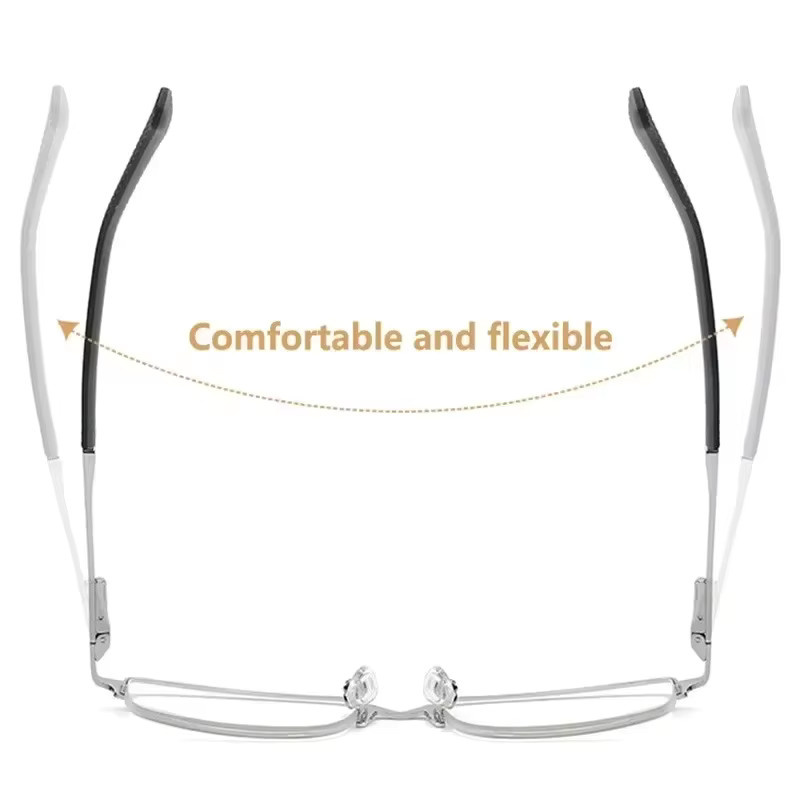 Herren Lesebrille Half-Frame, Metall, silber, rechteckig - Bild 3