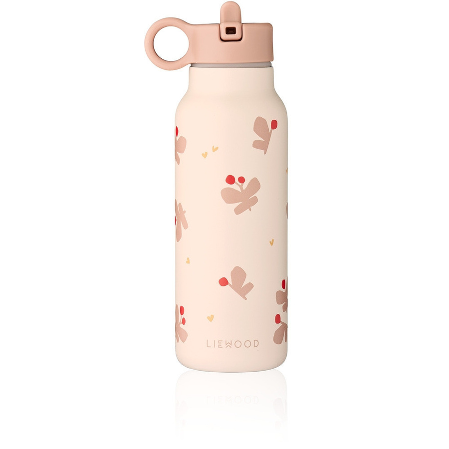 Liewood Falk Wasserflasche aus Edelstahl mit Strohhalm, Pink/Mehrfarbig, 350 ml - Bild 1