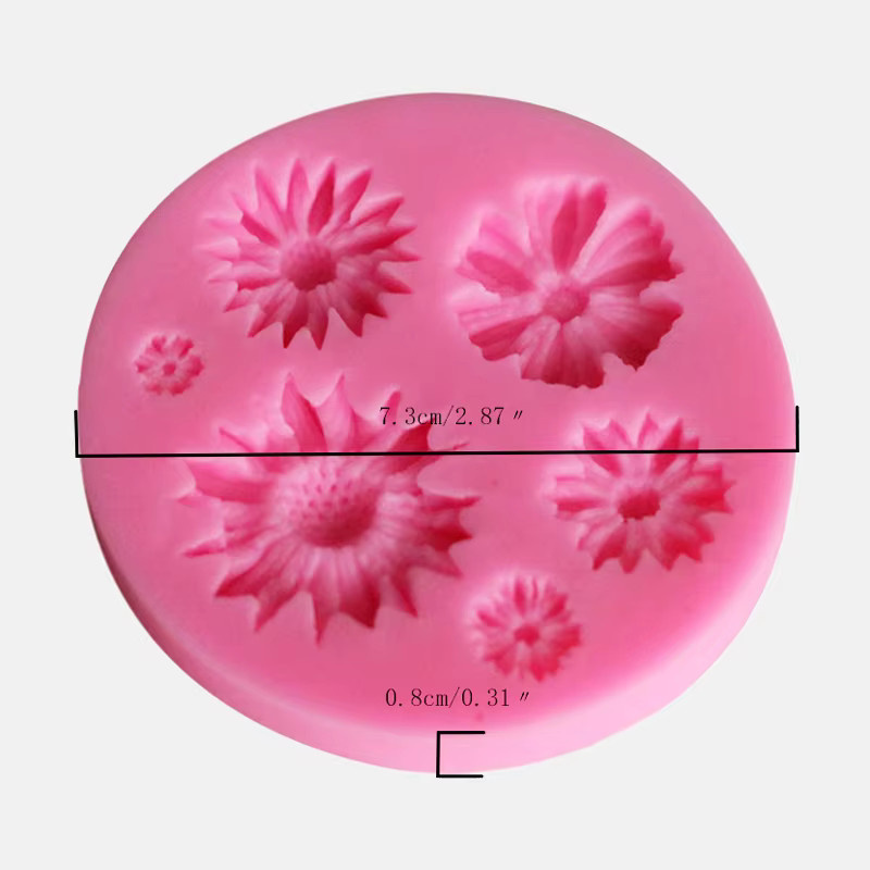 3D Blumen Silikonform in Pink für Fondant, Schokolade und Gebäck - Bild 2