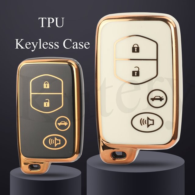 Jingyuqin Soft TPU Auto Smart Key Schutzhülle für Toyota Rav4 Highlander Camry Avalon Prius Alpha Aqua Land Cruiser Auris in Schwarz - Bild 1