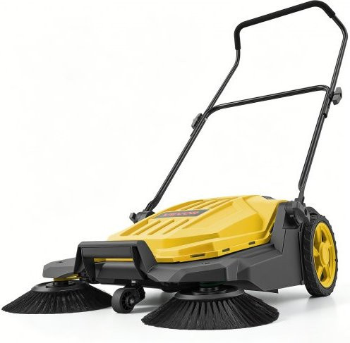 VEVOR Manuelle Kehrmaschine in Gelb mit 650 mm Arbeitsbreite und 18,9 l Kehrbehälter - Bild 1