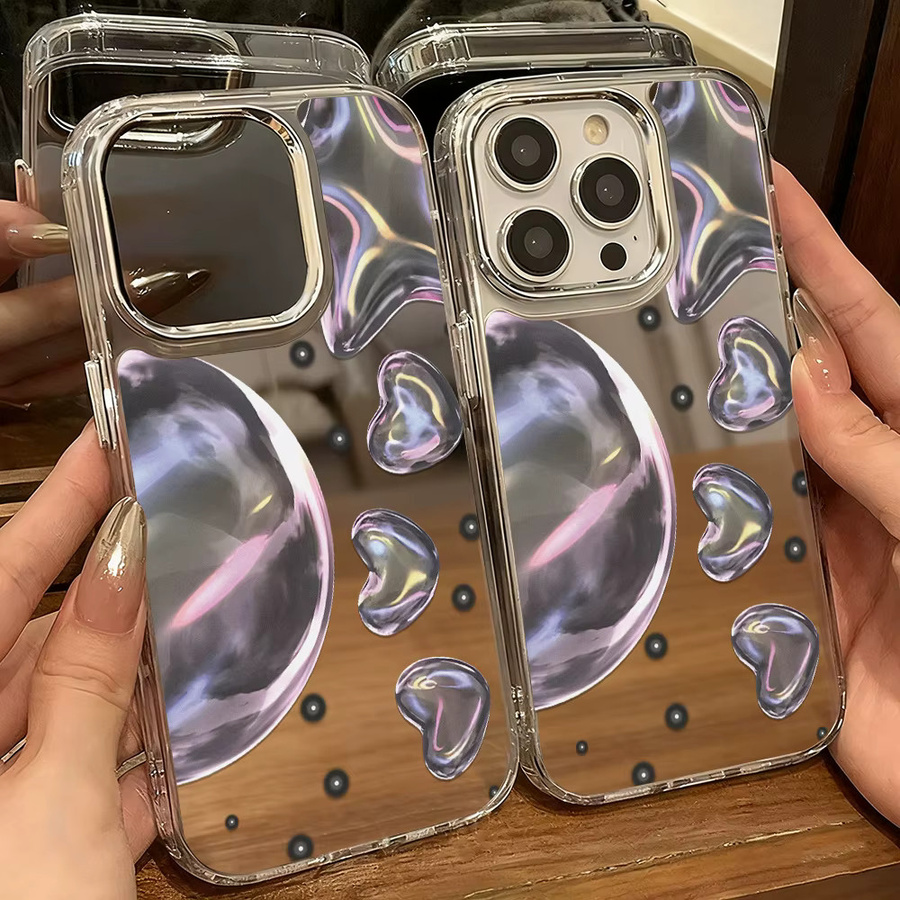 Luxus Herz Make-up Spiegel Handyhülle für Apple iPhone 17 Pro Max - Bild 3