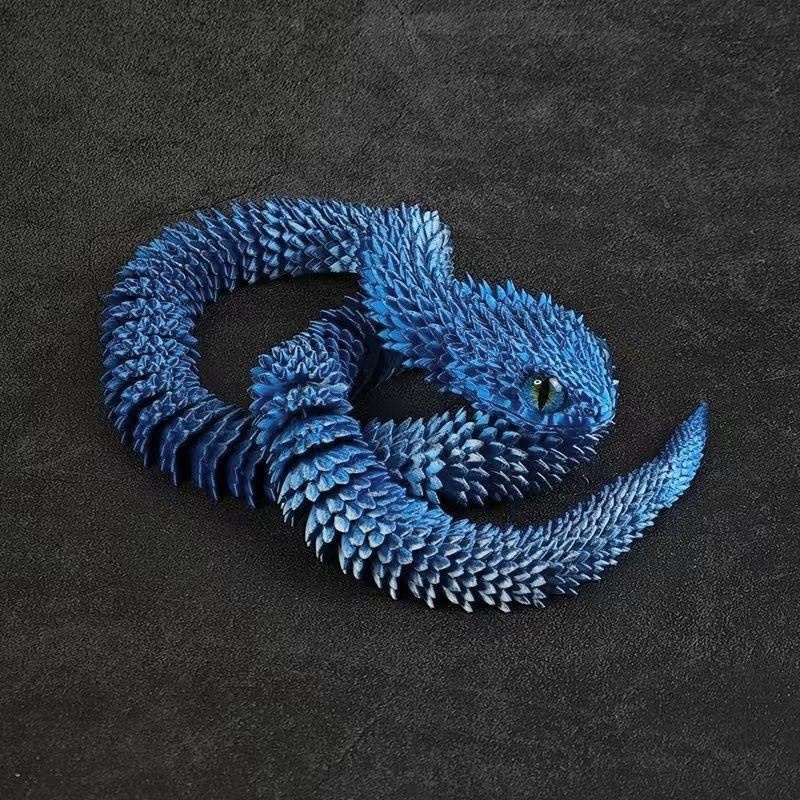 3D-gedruckte Schlange flexibles Gelenk Schlangenmodell blau - Bild 2