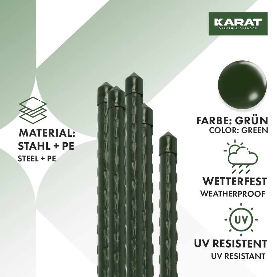 Floordirekt Pflanzstab Leah 10er Set, grüne Pflanzenstützen aus Stahl mit Kunststoffbeschichtung, Höhe: 60 cm - Bild 4