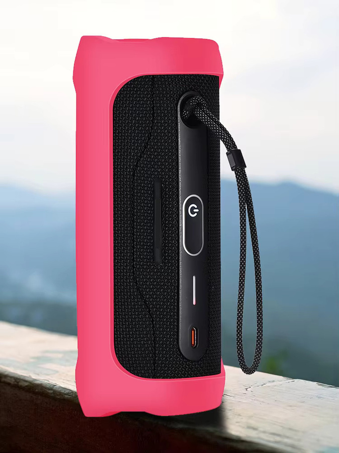 Wasserdichte Silikon-Lautsprecherschutzhülle mit verstellbarem Riemen für JBL Flip 6 und Flip 5 in Schwarz oder Pink - Bild 6