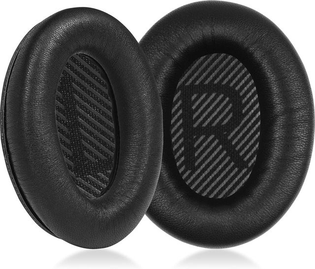 Ersatz-Ohrpolster aus Lammfell für Bose QuietComfort QC35 II, QC35, QC35ii und QC25 in Schwarz oder Grau - Bild 1