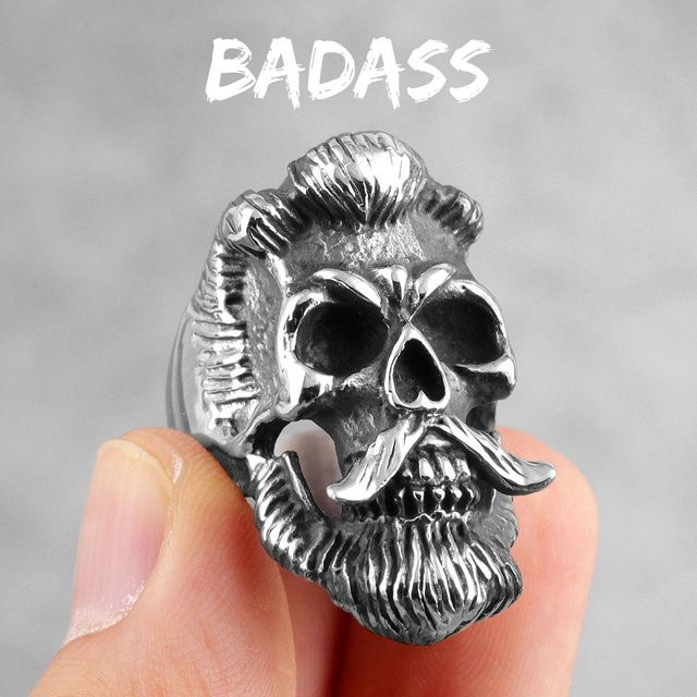 Badass Gentleman Ring, Edelstahl, Schwarz, Herren - Bild 1