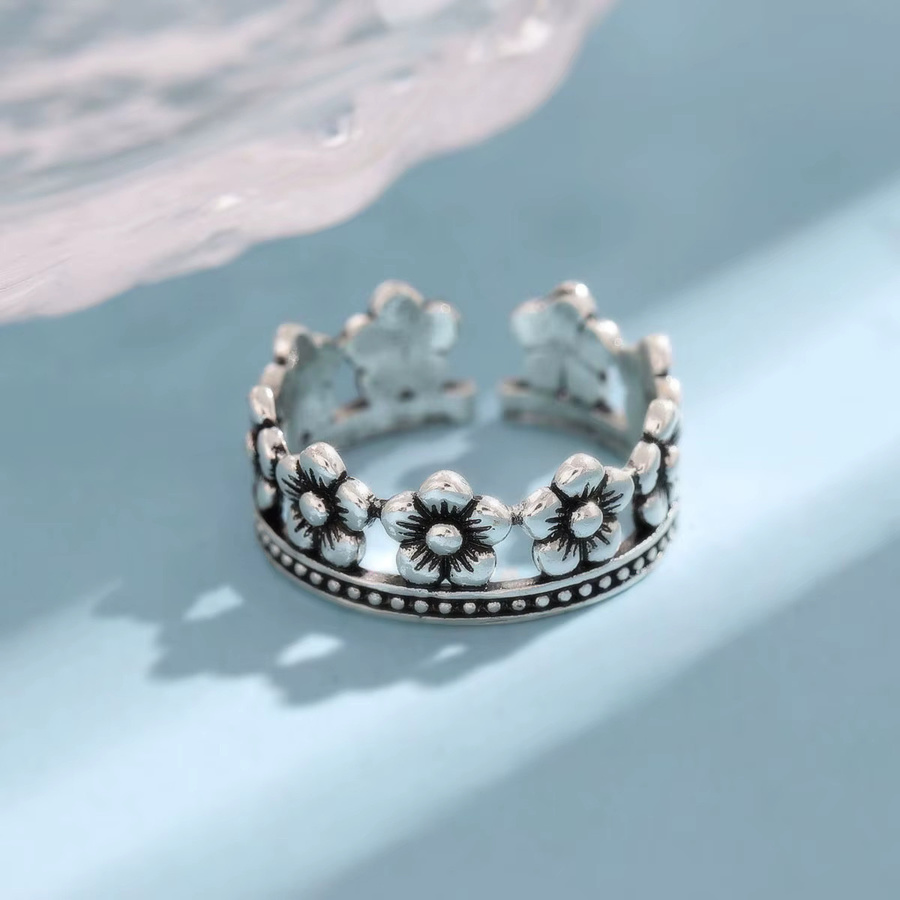 GaGa-Duck Ring 925 Silber, Krone Blume, Damen - Bild 2