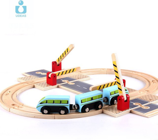 UDEAS Railway Toys Road Car Tracks Wooden Train Track Set multicolour