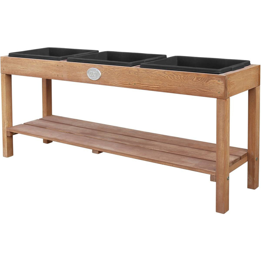 AXI Sand- und Wassertisch aus Hemlock-Holz in Dunkelbraun mit schwarzen Behältern, B/H/T: 124 x 50 x 27 cm - Bild 4