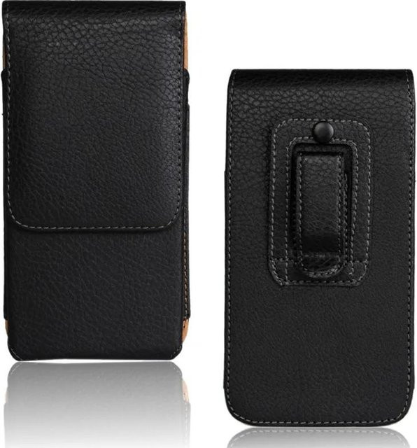 Universelle Leder Hüfttasche mit Gürtelclip und Magnetverschluss für Samsung Galaxy A17 A07 A06 A16 A26 A36 A6 A3 in Schwarz - Bild 1
