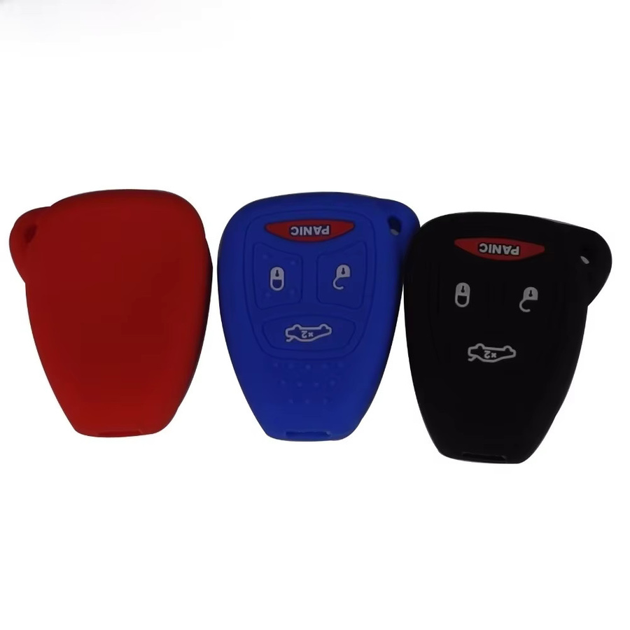 Jingyuqin Silikon Schutzhülle für 4 Tasten Fernbedienung passend für Dodge Charger, Durango, Magnum, Chrysler 300 und Jeep Commander, Grand Cherokee - Bild 2