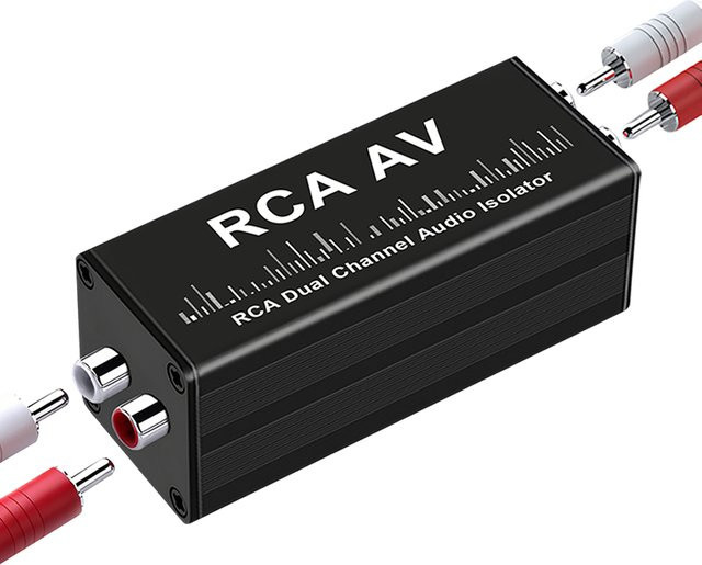 TITAK RCA Audio Isolator Audios Looping Isolat zur Rauschunterdrückung und Störgeräuschreduzierung in Schwarz - Bild 1