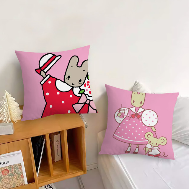 M-MARRONCREAM Kissenbezug mit Tiermotiv in Pink für deine Landhaus-Dekoration, quadratisch, Breite: 30 cm, Höhe: 30 cm - Bild 1