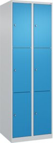 C+P Schließfachschrank Classic PLUS mit 2 Abteilen in Lichtgrau und Lichtblau, H x B x T: 185 x 60 x 50 cm - Bild 1
