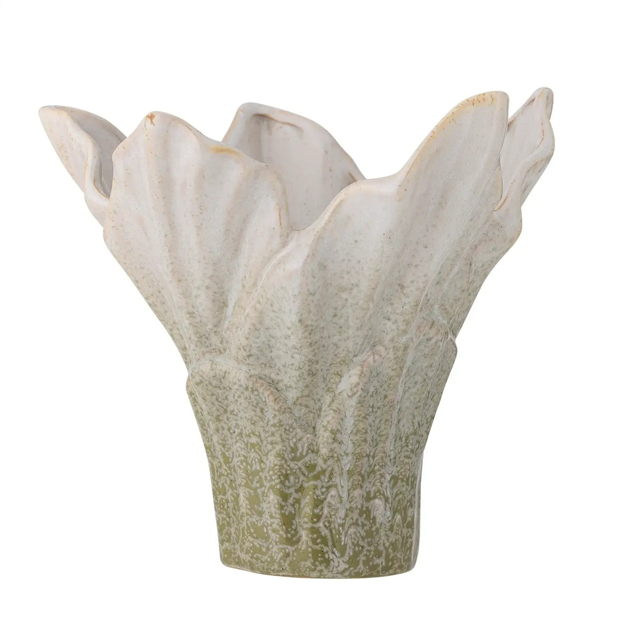 Bloomingville Keramikvase Erato in Grün und Weiß mit organischen Formen, Höhe: 20,5 cm - Bild 1