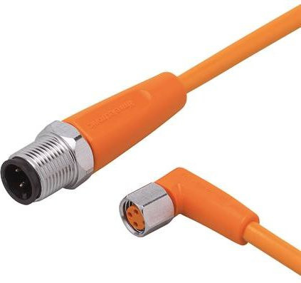 ifm electronic Verbindungsleitung EVT247, Stecker gerade und Buchse gewinkelt, 3-polig, orange, 1,5 m - Bild 1