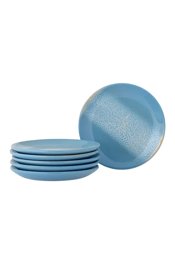 Bloomingville Safie Steingutteller Blau, 6er Set, Durchmesser: 15 cm - Bild 1