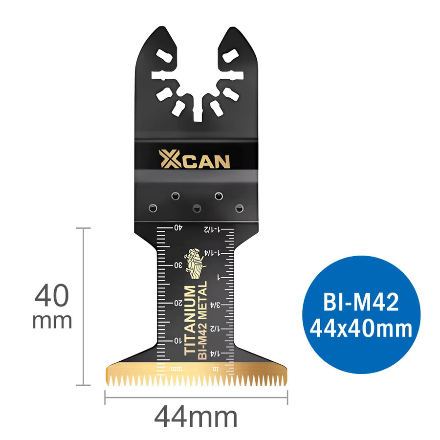 XCAN Bimetall-Titan Multitool-Sägeblätter für Holz, Kunststoff und Metall, 44 mm oszillierende Sägeblätter mit Schnellverschluss - Bild 6