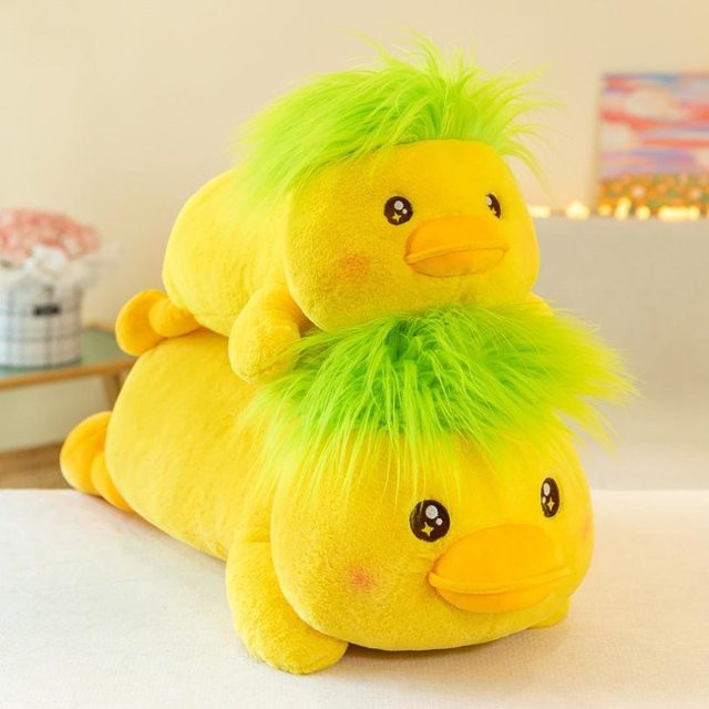 Binchi Fitness Grüne Enten Plüschtier Figur, Gelbe Entenpuppe, 50cm - Bild 1